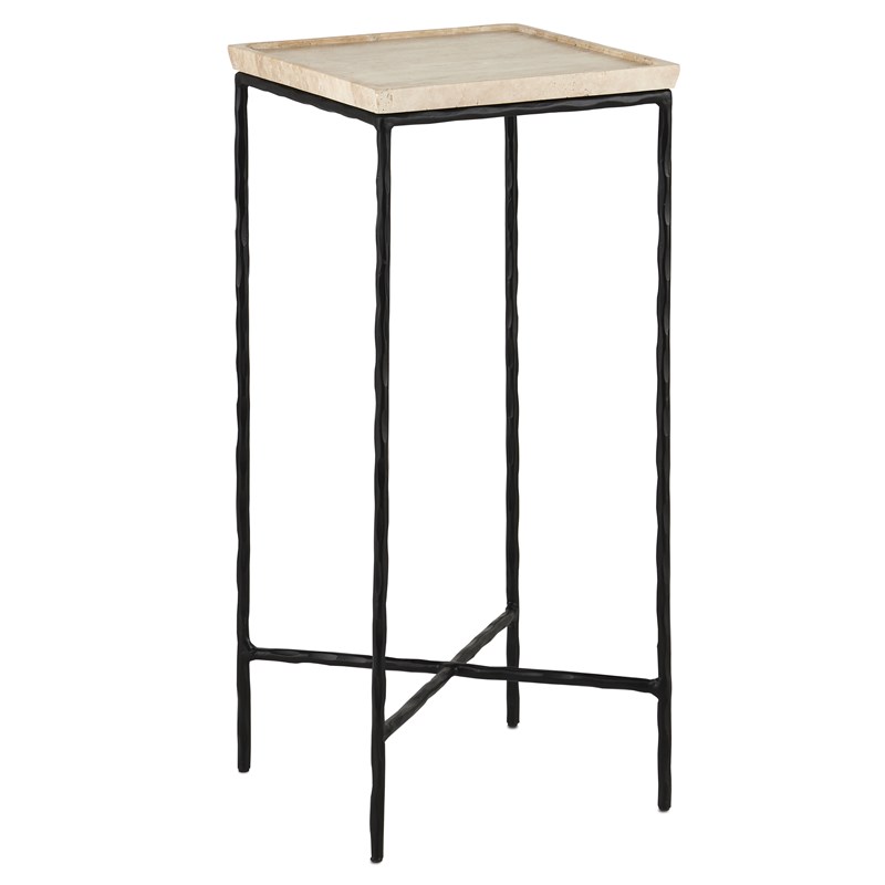 - Bogey Travertine Accent Table -