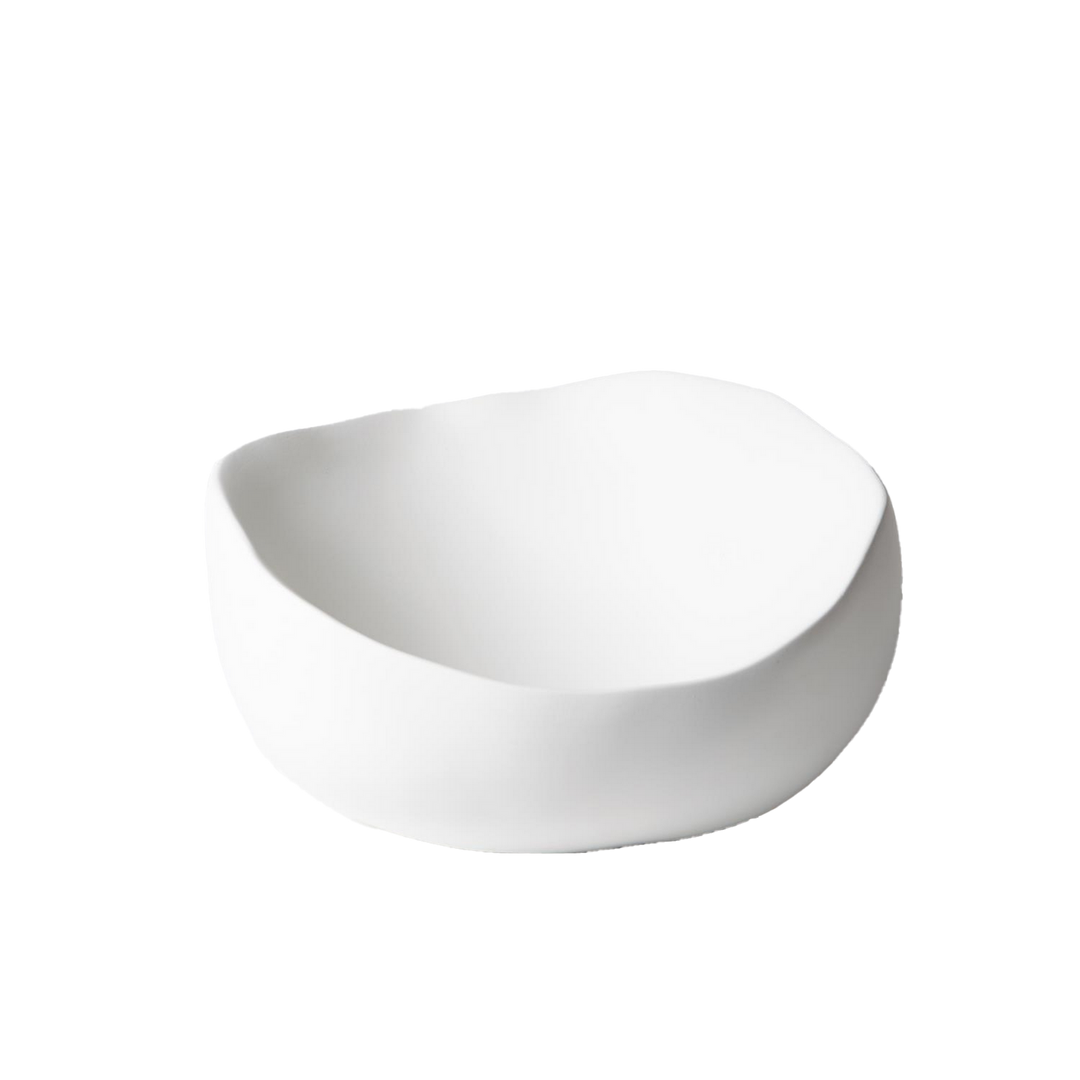 - Organic Round Bowl-Matte White-Medium -
