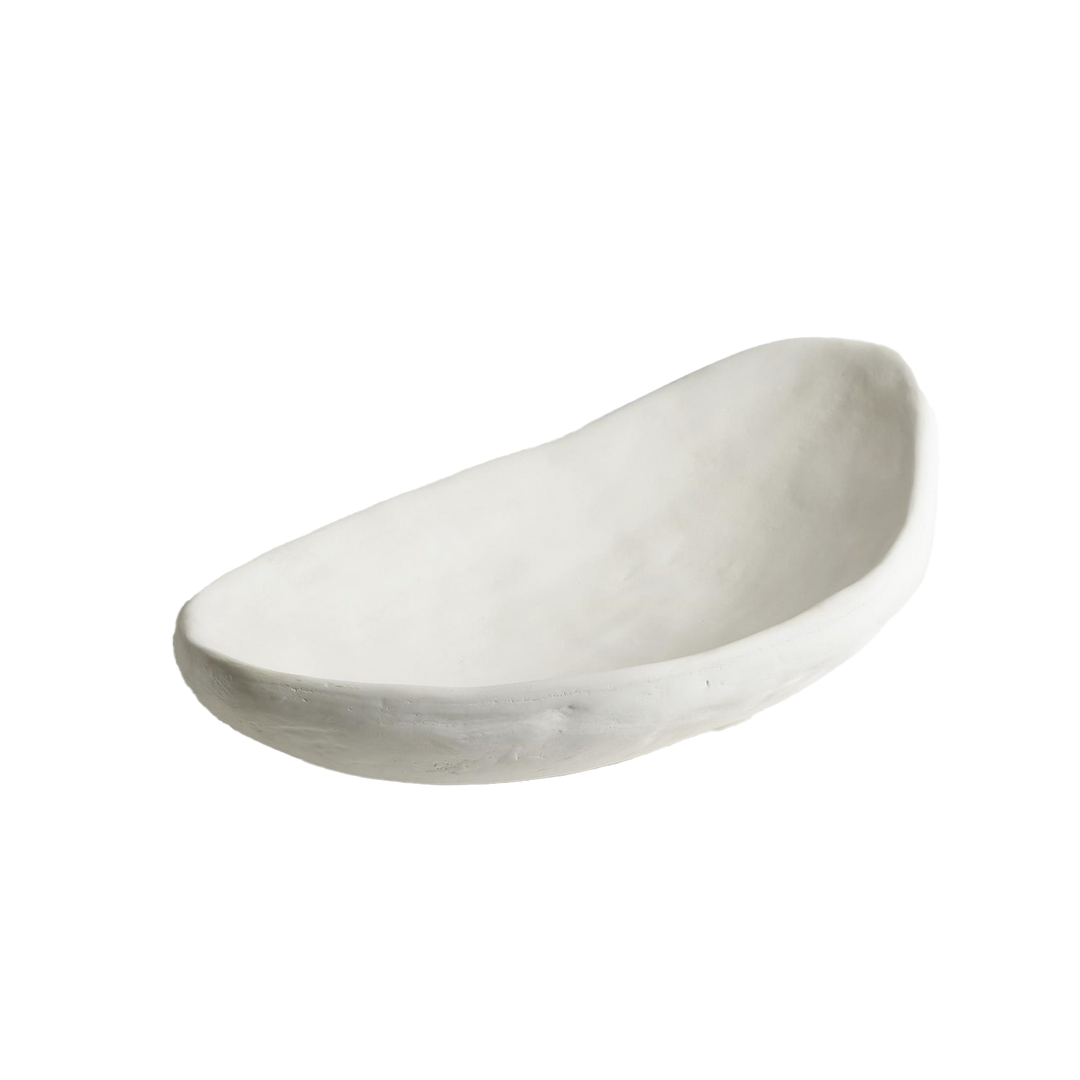- Modernist Low Bowl-White Plaster -