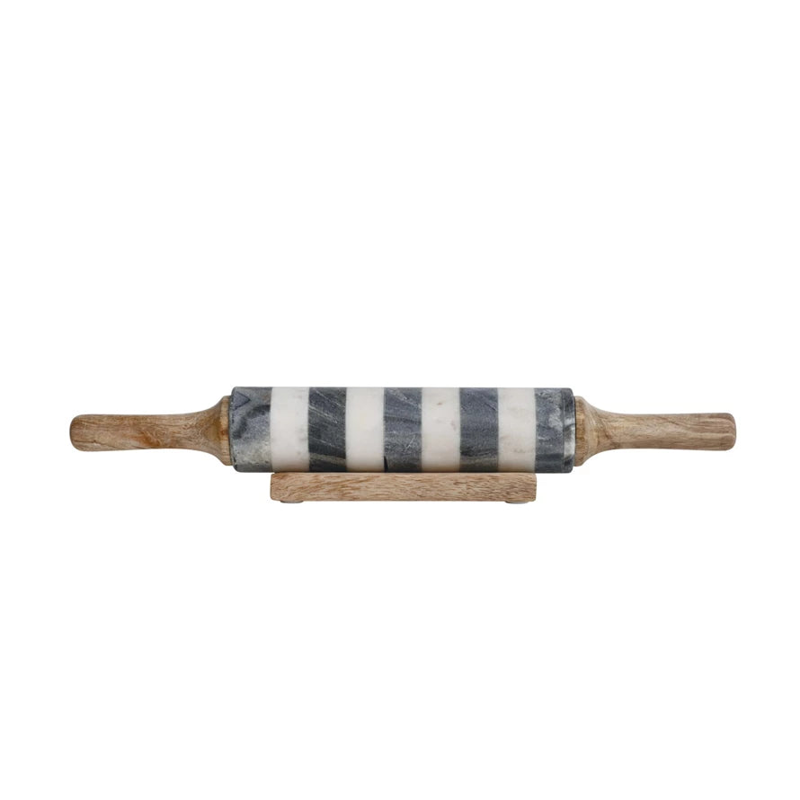 Marble Striped Rolling Pin & Stand