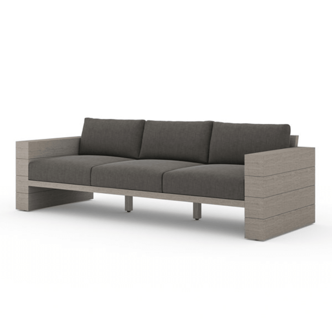 LEO OUTDOOR SOFA-96"-GREY/CHARCOAL - Design for the PPL