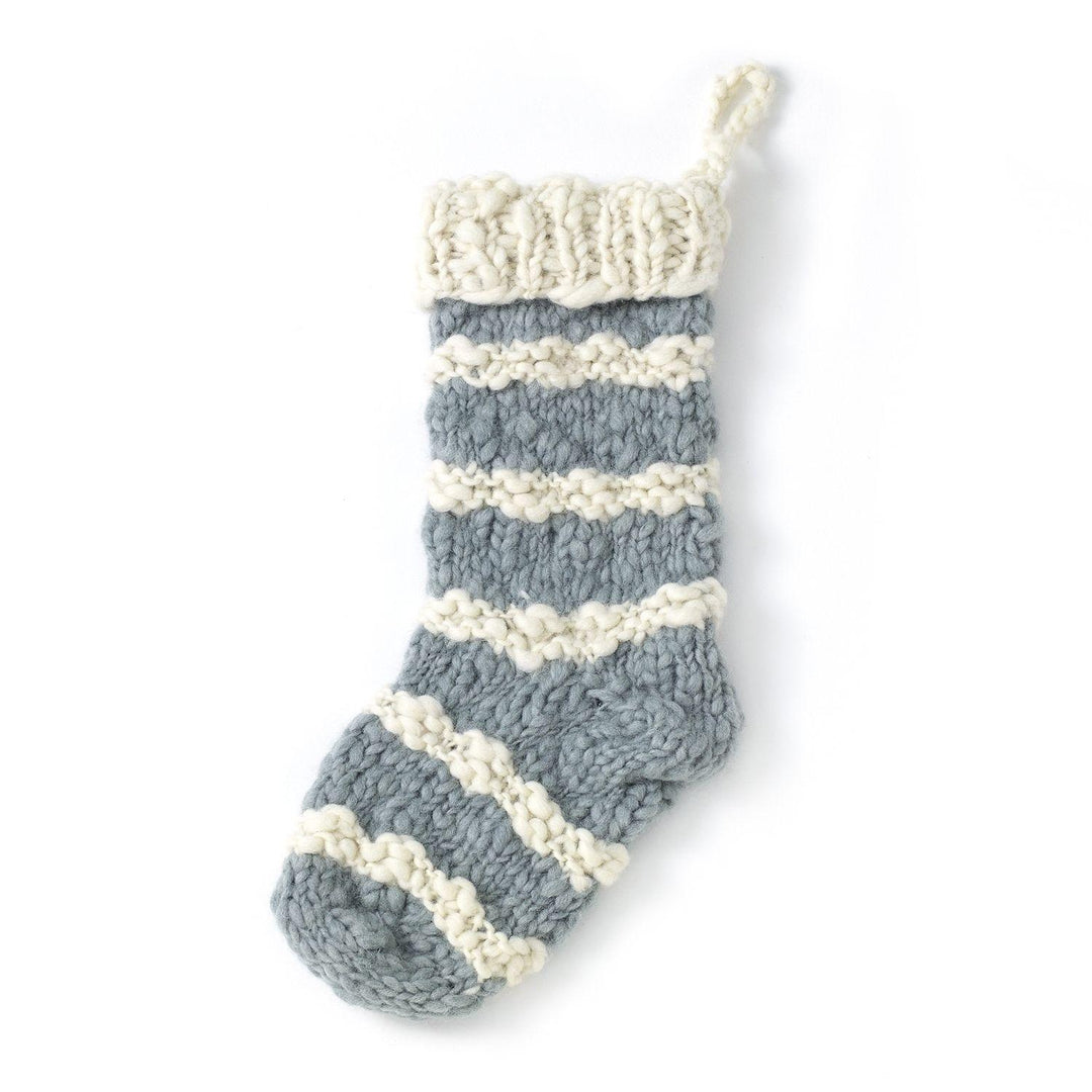 Strip Hand Knit Stocking - 7"x 18.5" - Design for the PPL